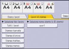 Illustrazione della schermata sul pannello di controllo