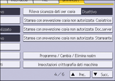 Illustrazione della schermata sul pannello di controllo