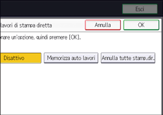 Illustrazione della schermata sul pannello di controllo