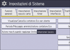 Illustrazione della schermata sul pannello di controllo