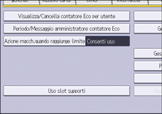 Illustrazione della schermata sul pannello di controllo