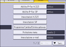 Illustrazione della schermata sul pannello di controllo