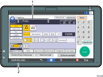 Illustrazione numerata schermata pannello di controllo