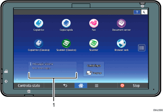 Illustrazione numerata schermata pannello di controllo