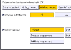 Illustrasjon av betjeningspanelet