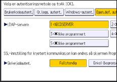 Illustrasjon av betjeningspanelet