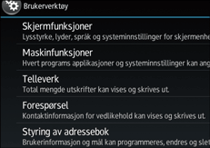 Illustrasjon av betjeningspanelet