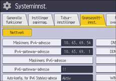 Illustrasjon av betjeningspanelet
