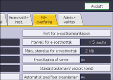Illustrasjon av betjeningspanelet