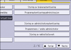 Illustrasjon av betjeningspanelet