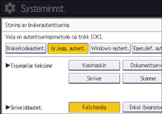 Illustrasjon av betjeningspanelet