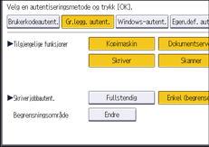 Illustrasjon av betjeningspanelet