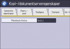 Illustrasjon av betjeningspanelet