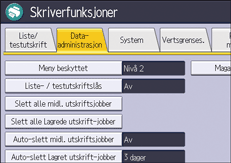 Illustrasjon av betjeningspanelet