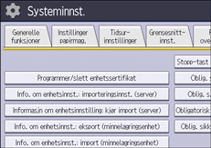 Illustrasjon av betjeningspanelet