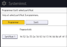 Illustrasjon av betjeningspanelet