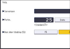Illustrasjon av betjeningspanelet