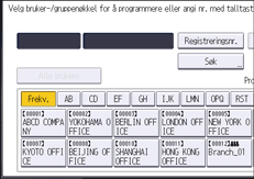 Illustrasjon av betjeningspanelet