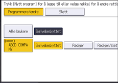 Illustrasjon av betjeningspanelet