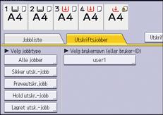 Illustrasjon av betjeningspanelet