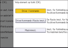 Illustrasjon av betjeningspanelet