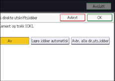 Illustrasjon av betjeningspanelet