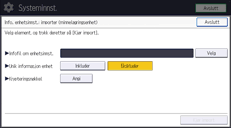 Illustrasjon av betjeningspanelet