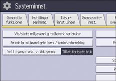 Illustrasjon av betjeningspanelet