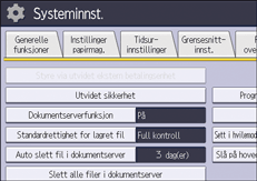 Illustrasjon av betjeningspanelet