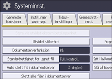 Illustrasjon av betjeningspanelet