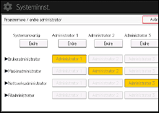 Illustrasjon av betjeningspanelet