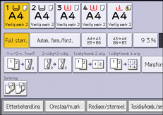 Illustrasjon av betjeningspanelet