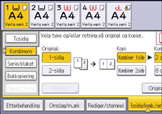 Illustrasjon av betjeningspanelet