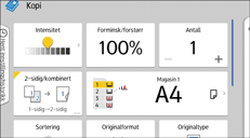 Illustrasjon av betjeningspanelet