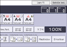 Illustrasjon av betjeningspanelet