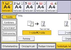 Illustrasjon av betjeningspanelet