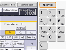 Illustrasjon av betjeningspanelet