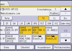 Illustrasjon av betjeningspanelet