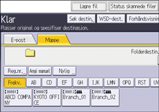Illustrasjon av betjeningspanelet