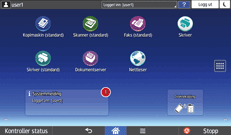 Illustrasjon av betjeningspanelet