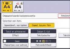 Afbeelding van bedieningspaneel