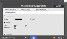 Afbeelding van bedieningspaneel