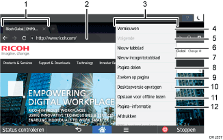 Genummerde afbeelding van het wijzigen van modus
