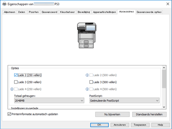 Illustratie stuurprogrammascherm
