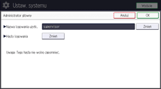 Ilustracja ekranu panela operacyjnego