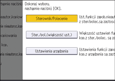 Ilustracja ekranu panela operacyjnego