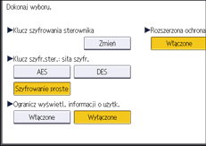 Ilustracja ekranu panela operacyjnego