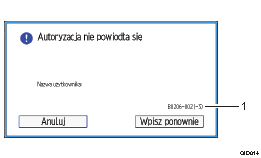Ilustracja ekranu panela oznaczona numerowanymi odsyłaczami