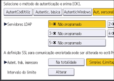 Ilustração do ecrã do painel de operação