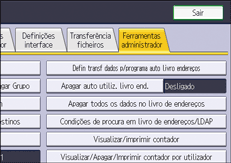 Ilustração do ecrã do painel de operação